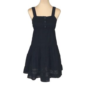 SO Sleeveless Tiered Little Black Dress, Juniors Medium